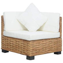 VidaXL - Divano angolare con cuscini in rattan naturale
