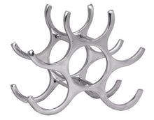 WOHNLING WL1.252 - Griglia per 6 Bottiglie di Vino, in Alluminio, 24 cm, Colore: Argento