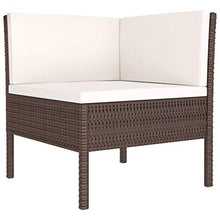 SKM Set Divani da Giardino 10 pz con Cuscini in Polyrattan Marrone (71kg)