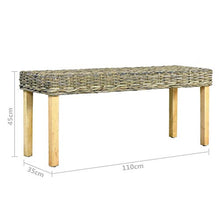 vidaXL - Panchina Kubu in rattan naturale e legno di mango massiccio, 110 cm