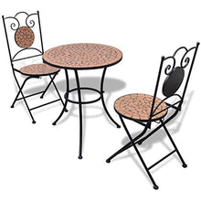 FAMIROSA Set da Bistrot 3 pz in Piastrelle di Ceramica Terracotta
