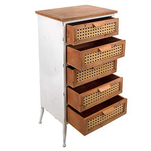 Vidal Regalos Mobile cassettiera Sinfonier marrone legno 5 cassetti fori design rustico antico 92 cm