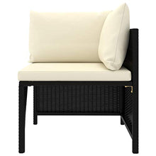 Tidyard Set 6 pz Divani Modulari Angolari da Giardino in Polyrattan Nero con Penisola e Cuscini,Set Divani da Esterno in Rattan,Divano Angoalre ad Angolo,Divano Modulare,Divano con Penisola