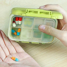 HERCHR Portapillole settimanale, Dispenser per farmaci da Viaggio con 8 Griglie(Verde)