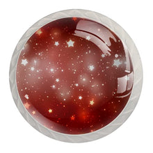 4 pcs White Cabinet Knobs for Kitchen Cabinets Bedroom Wardrobe Dresser Drawers Abstract shiny red