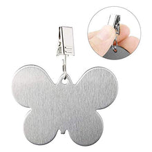 Camisin, clip per tovaglia per tavoli da esterni, con clip di peso, per giardino, farfalla, argento, 8 pezzi