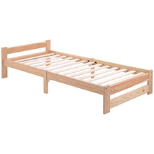 Letto in legno massiccio con testiera e rete a doghe, naturale (200 x 90 cm)