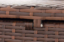 CLP Cassapanca in polyrattan Comfy I per imbottitura da giardino, impermeabile, colore: marrone mélange, dimensioni: 150 litri