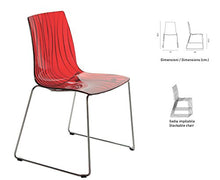 Sedia Calima rosso rubino gambe alluminio e scocca policarbonato (conf. 4 pz)