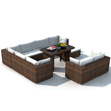 vidaXL Divano da Giardino 28 pz in Polirattan Marrone Sofa Tavolo Sgabelli