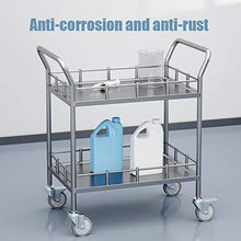 Carrello Da Laboratorio In Acciaio Inossidabile 201 A Doppio Strato, Parapetto Rinforzato, Carrello Da Laboratorio Silenzioso, Non Magnetico, Antistatico, Resistente Agli Acidi E Agli Alcali, Carrel