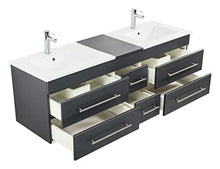 Mobile bagno Milano XL 172cm con doppio lavabo antracite satinato