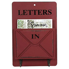 Cassetta Postale in Legno, Decorazione per Casa, Rosso/Grigio/Bianco (W261801 Rosso)