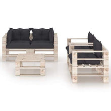SKM Set Divani da Giardino Pallet 5 pz con Cuscini in Legno di Pino (126.54kg) -6340