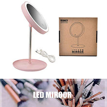 Xindaxin Specchio cosmetico con illuminazione a LED, specchio da trucco con illuminazione antiriflesso, specchio da terra per bagno e viaggio, ricarica USB, blu