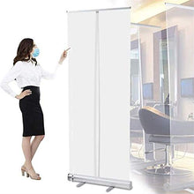 80x200cm Scudo Mobile per Protezione da starnuto in PVC Trasparente/Trasparente, Banner a Rullo Pop-up Lega di Alluminio