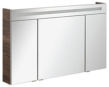 Fackelmann B. Clever armadietto a specchio LED a tre porte (120 cm) Olmo Madera, 82987