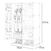 Locker Plastic Armadio Scarpe-Bit Hanging Bagagli Withdoor Gitter Scaffali Abbigliamento Combinazione Home Camera Bianca MUMUJIN (Size : 76X47X147CM)