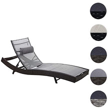 Mendler Lettino Regolabile da Esterno Savannah Acciaio polyrattan 220x70x88cm Marrone con Cuscino Grigio