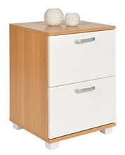 ts-ideen Comodino Mobiletto 56x40 cm Stile Moderno con 2 cassetti. Color Rovere e Bianco