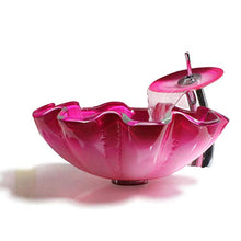 Jgophu - Vaschetta per lavabo in vetro rosa a forma di fiore