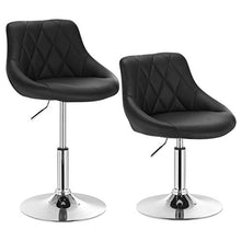 WOLTU BH241sz-2 Coppia Sgabelli da Bar Casa Sedia Alta per Cucina con Schienale in Ecopelle Nero, senza Poggiapiedi