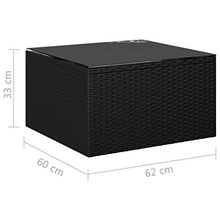 Tidyard Set Divani da Giardino 7 pz con Cuscini in Polyrattan Nero, Set divani da Giardino da Esterno, Divano angolare da Giardino