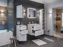 Set di mobili da bagno Firenze 60 (5 parti/B) bianco lucido e specchio a LED