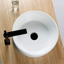 Aynefy - Lavabo rotondo da appoggio per bagno, in ceramica da 405 mm