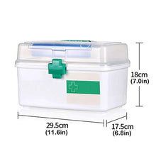 Scatola per Medicinali Medicina Box, Household Storage Box, Vuoto Kit di primo soccorso, piccolo contenitore, portatile, trasparente con coperchio, portatile (verde) Contenitore per Medicinali