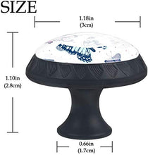 Farfalle astratte blu rosso Pomelli per Porta Set di 4 Pomelli per Mobili Manopole per Cassetti Cucina Armadio Vetro