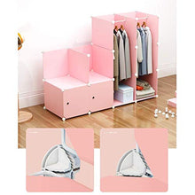 Moderna semplice combinazione armadio matrimoniale camera da letto matrimoniale materiale di stoccaggio semplice guardaroba assemblaggio di plastica (rosa) armadio combinato (Dimensione: 111x47x147cm)