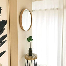 CENPEN Nordic Rotonda di bambù Bagno Trucco dello Specchio a Parete Bagno Specchio da Toilette