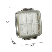 QQDL - Custodia per pillole, organizer per pillole, rimovibile, con 4 scomparti, scomparto per pillole e medicinali, per uso quotidiano e in viaggio