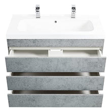 Mobile bagno a terra Talis 100 grigio cemento,doppio,3 cassetti senza maniglie