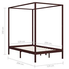 SKM Giroletto a Baldacchino Marrone Scuro Massello Pino 120x200 cm