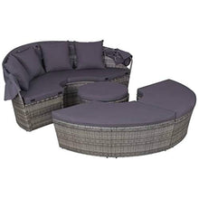 Tidyard Set 13 pz Divani da Esterno Giardino/Divano da Giardino Cuscini e LED in Polyrattan Grigio
