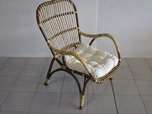 fantasie d oriente Poltrona Vimini Rattan CM 67X80X100 H Schienale Alto con Cuscino Salotto