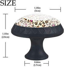 Motivo leopardo rosato arancione Pomelli per Porta Set di 4 Pomelli per Mobili Manopole per Cassetti Cucina Armadio Vetro