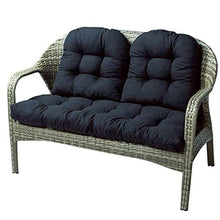 3 Pezzi Cuscini per Giardino Set Cuscino Panca da Giardino per Balcone Sedile per Patio 1 Sedile 110x50 cm e 2 Schienali 48x48 cm (nero)