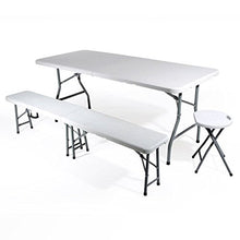 VERDELOOK Panca Birreria, Pieghevole in Acciaio e Plastica, 183x28x44 cm