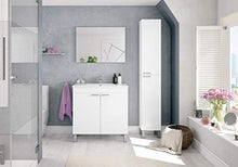 Esidra Mobile Colonna Contenitore Bagno a 2 Ante, Bianco, 30 x 182 x 25 cm