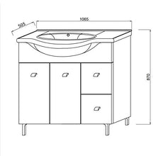Kiamami Valentina Mobile Bagno 106 CM Classico con LAVABO Specchio E PENSILE Bianco Easy