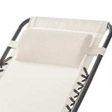 Sdraio reclinabile beige con braccioli, in acciaio Beige