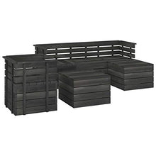 FAMIROSA Set Divani da Giardino su Pallet 6 pz Legno Pino Grigio Scuro-3745