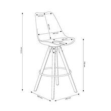 Amazon Brand - Movian Arendsee - Set da 2 sgabelli da bar, 55 x 48,5 x 111,5 cm, verde