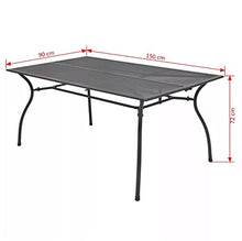 Tavolo da giardino in metallo, tavolo in rete di acciaio, per esterni, 150 x 90 x 72 cm