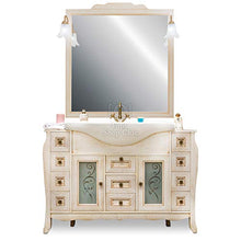 Shop Chic Mobile bagno avorio decapè 123 cm completo con colonna abbinata