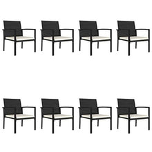 FAMIROSA Set da Pranzo da Giardino 9 pz in Polyrattan Nero-5710