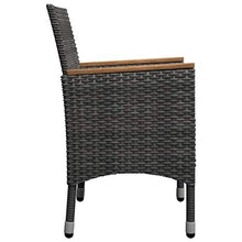 SKM Set Mobili da Pranzo da Giardino 9 pz Polyrattan Acacia Grigio (77.48kg)